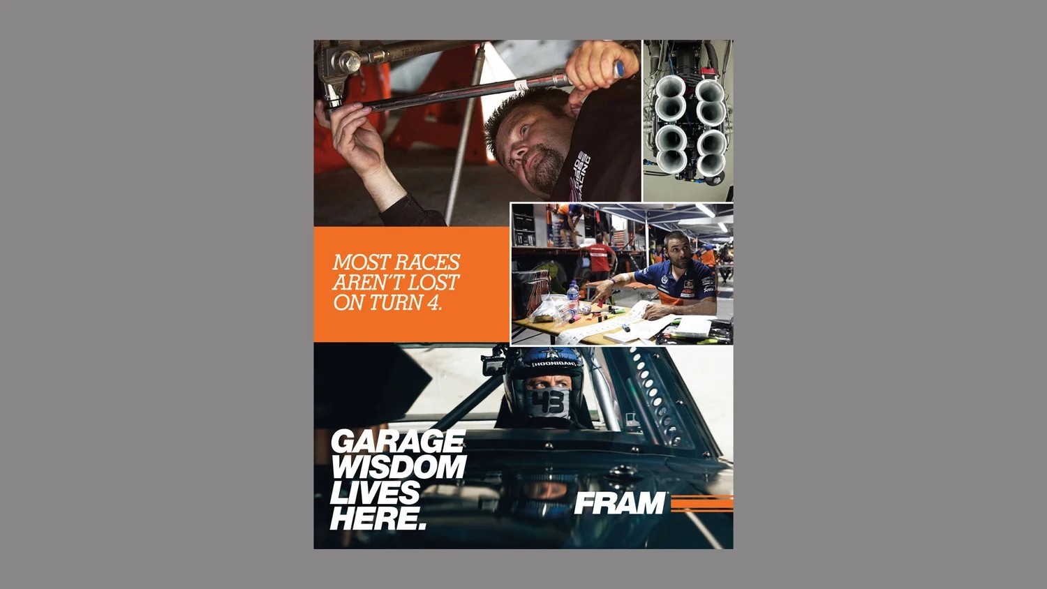 FRAM racing print advertisement