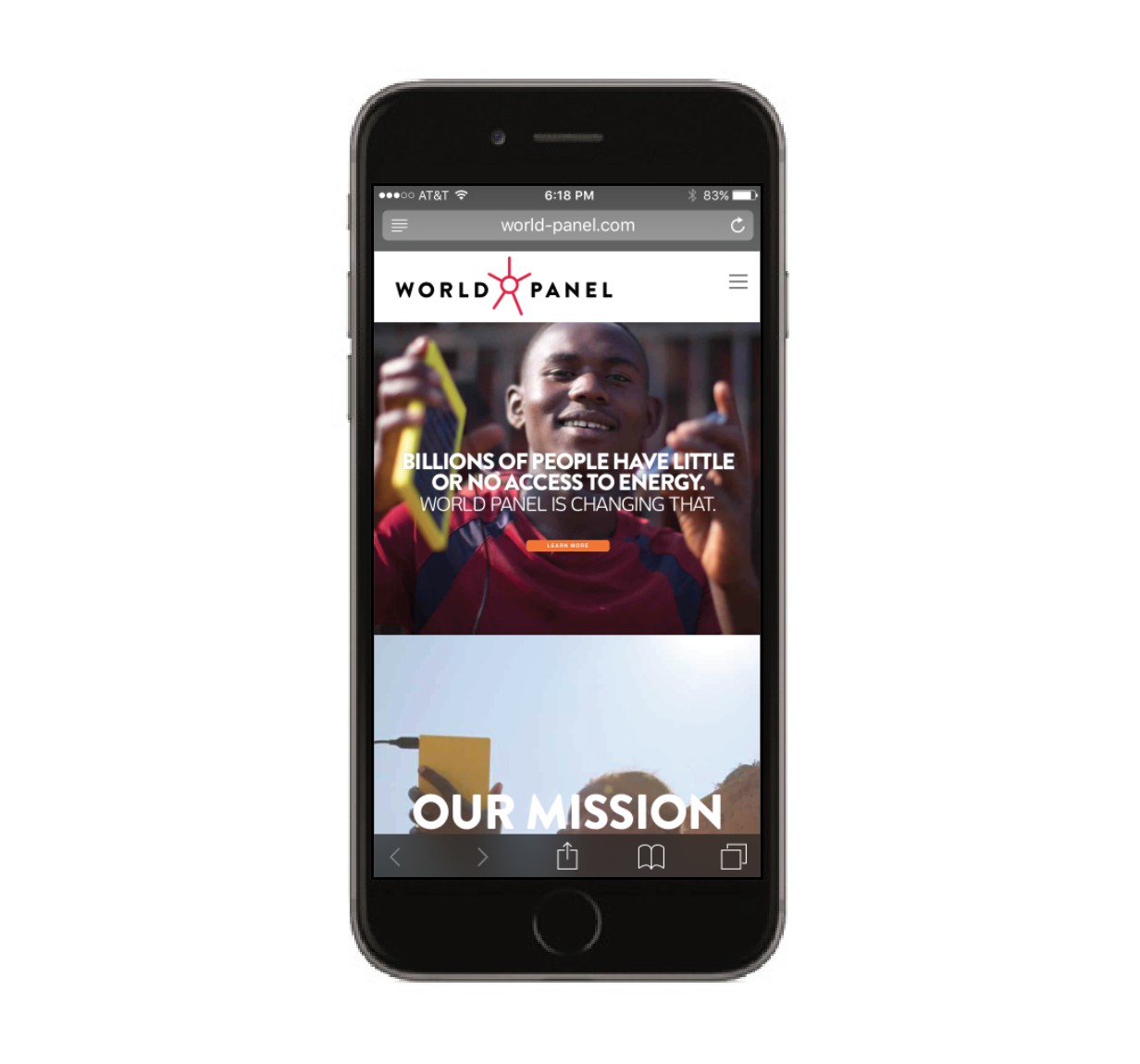 World Panel mobile website design