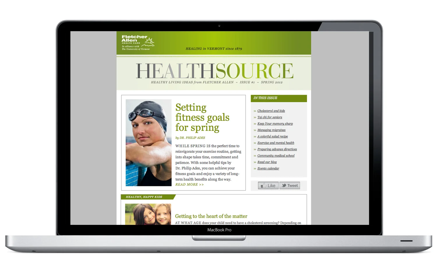 University of Vermont / Fletcher Allen Health Care art direction and design by Lonnie Weis.